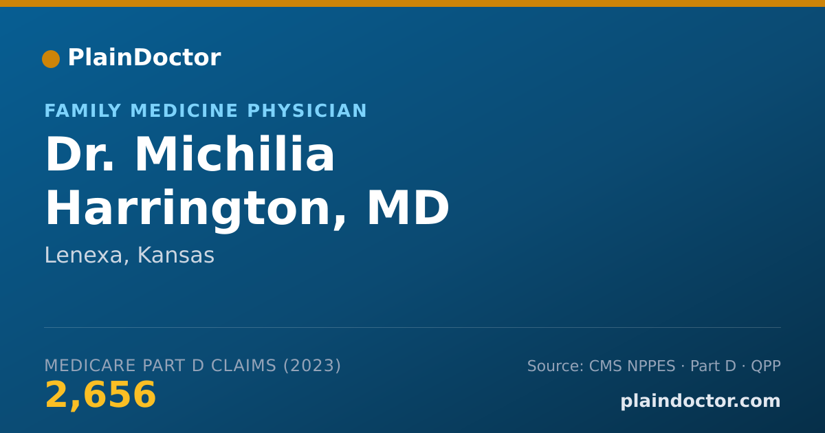 Shareable card for Michilia Harrington, MD - Family Medicine Physician, Lenexa, KS