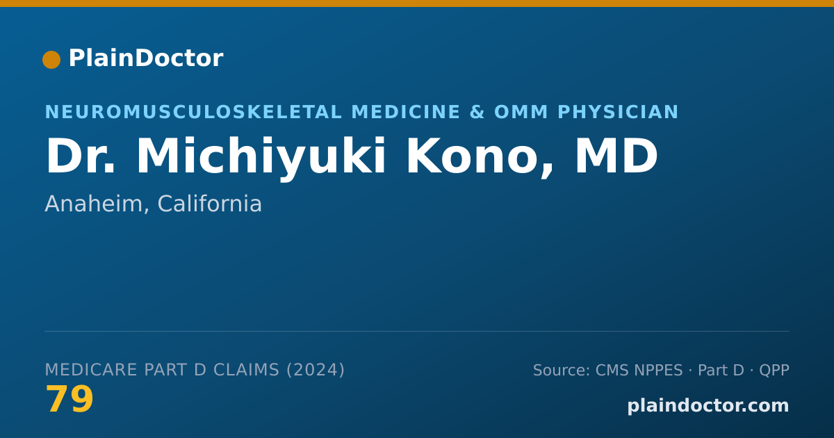 Shareable card for Michiyuki Kono, MD - Neuromusculoskeletal Medicine & OMM Physician, Anaheim, CA