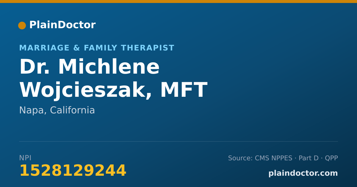 Shareable card for Michlene Wojcieszak, MFT - Marriage & Family Therapist, Napa, CA