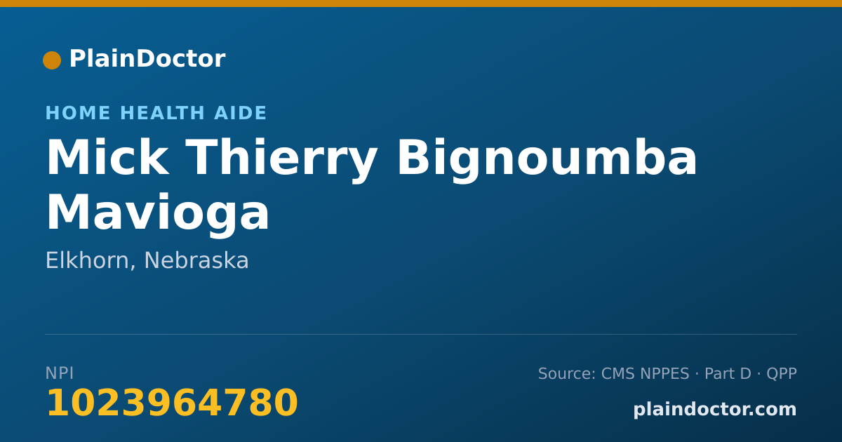 Shareable card for Mick Thierry Bignoumba Mavioga - Home Health Aide, Elkhorn, NE