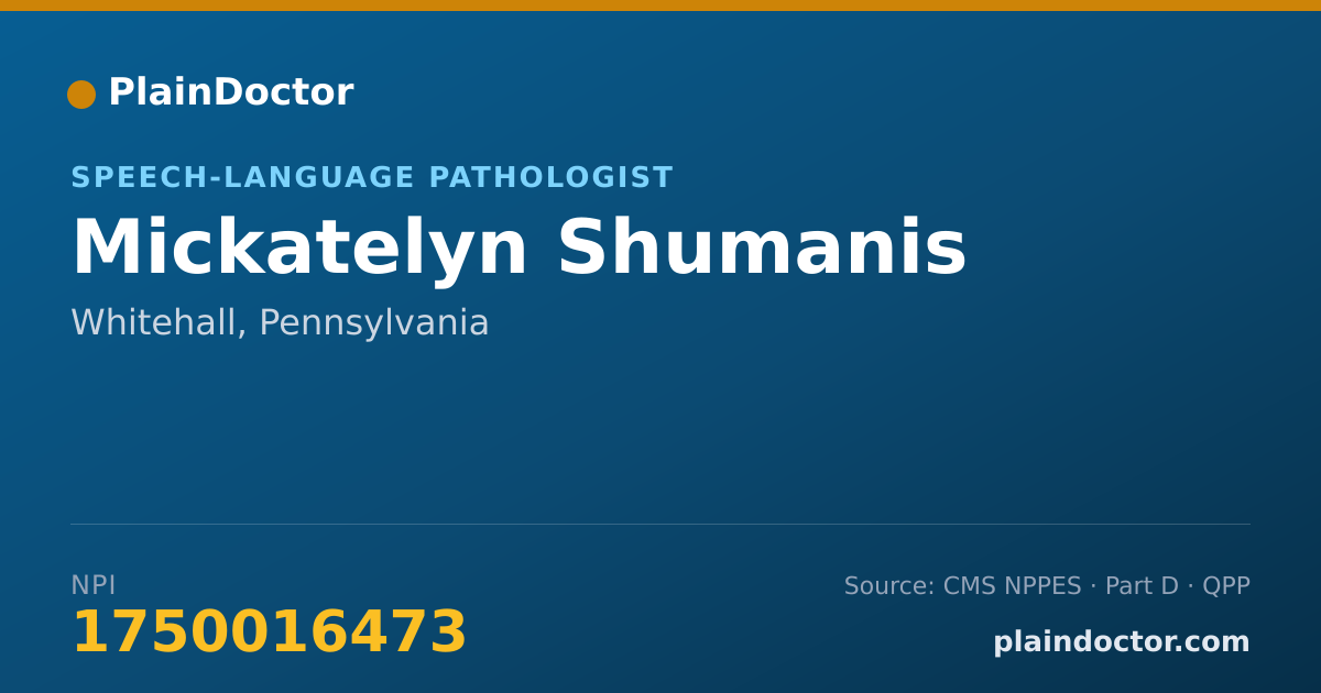 Shareable card for Mickatelyn Shumanis - Speech-Language Pathologist, Whitehall, PA