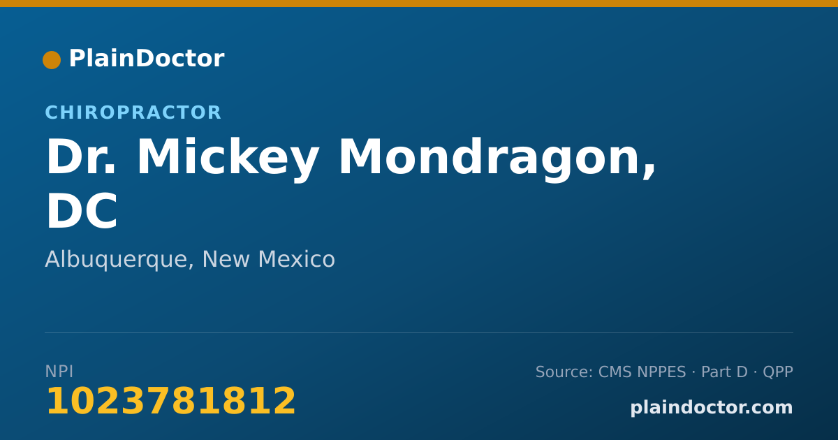 Shareable card for Mickey Mondragon, DC - Chiropractor, Albuquerque, NM