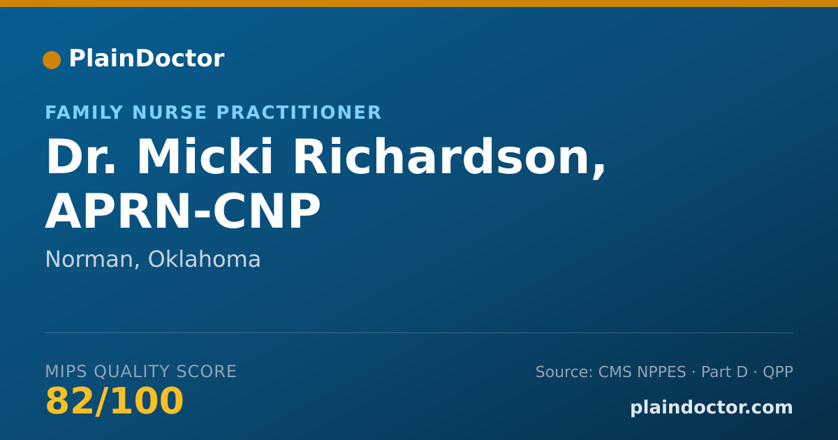 Shareable card for Micki Richardson, APRN-CNP - Family Nurse Practitioner, Norman, OK