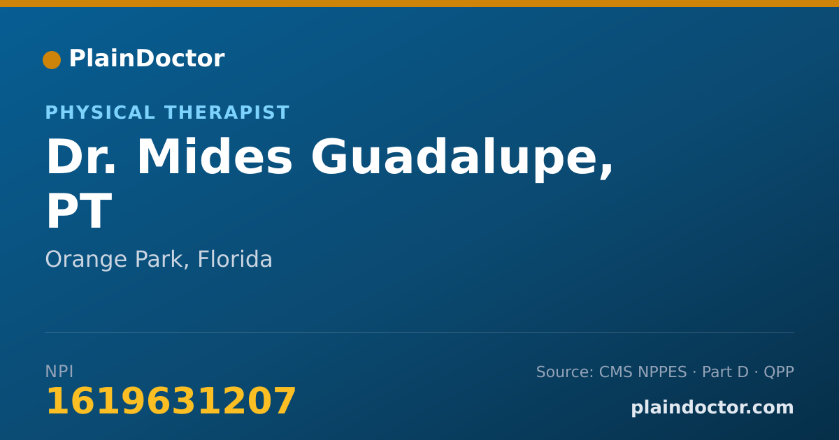 Shareable card for Mides Guadalupe, PT - Physical Therapist, Orange Park, FL