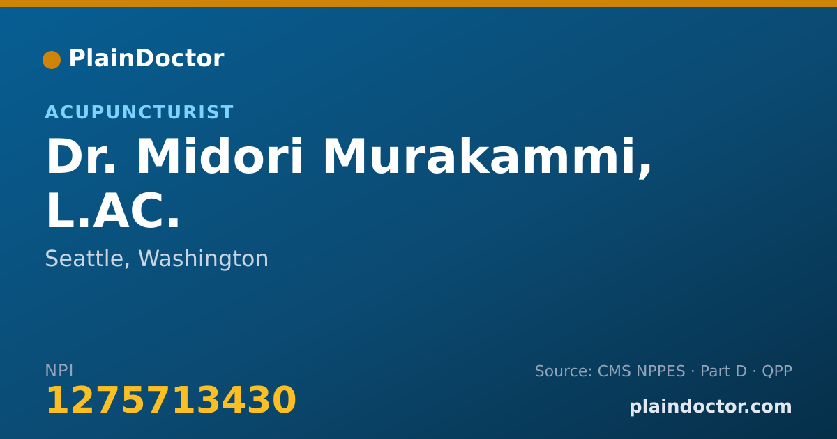 Shareable card for Midori Murakammi, L.AC. - Acupuncturist, Seattle, WA