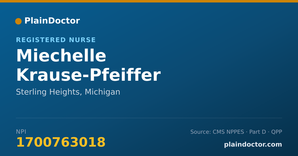 Shareable card for Miechelle Krause-Pfeiffer - Registered Nurse, Sterling Heights, MI