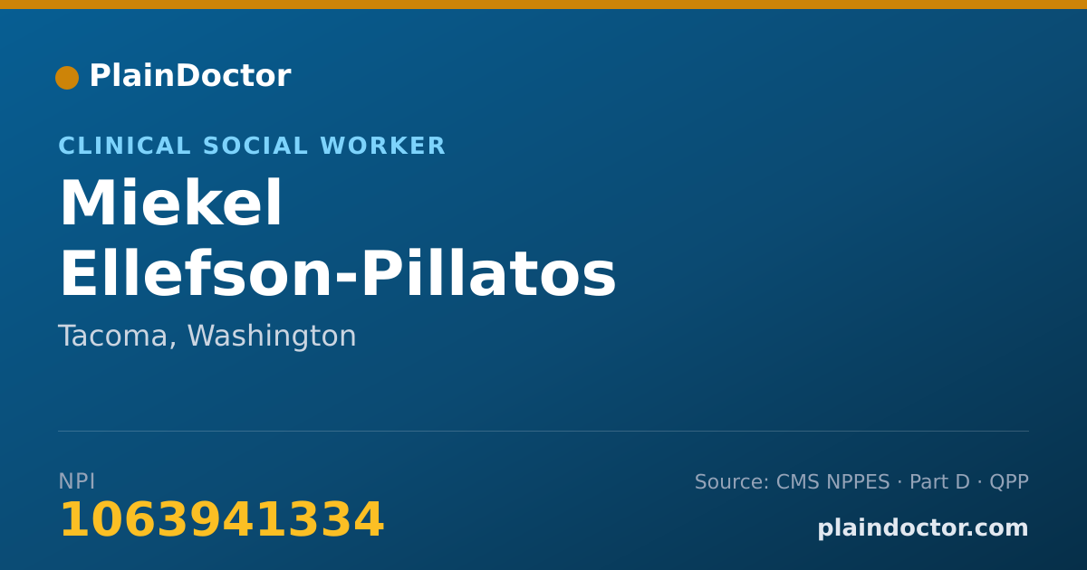 Shareable card for Miekel Ellefson-Pillatos - Clinical Social Worker, Tacoma, WA