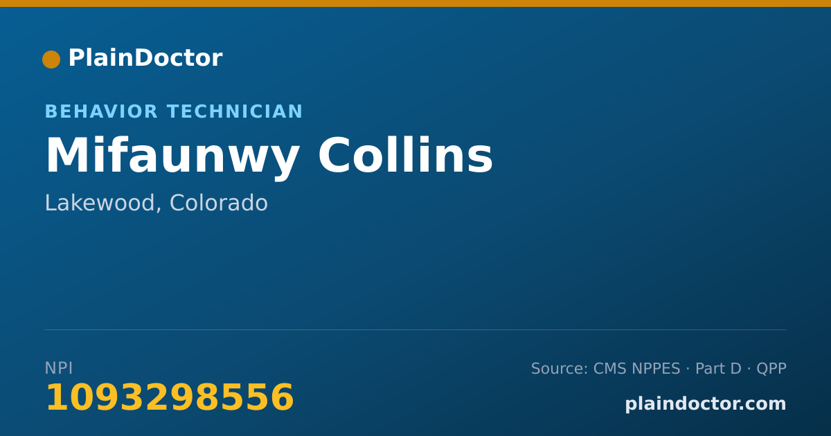 Shareable card for Mifaunwy Collins - Behavior Technician, Lakewood, CO