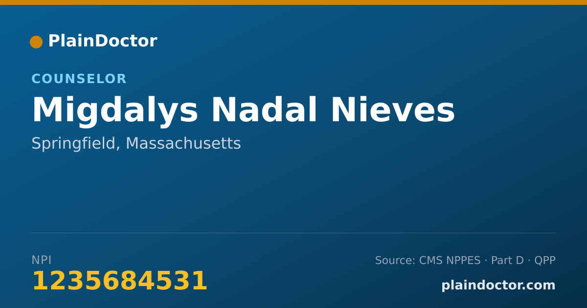 Shareable card for Migdalys Nadal Nieves - Counselor, Springfield, MA