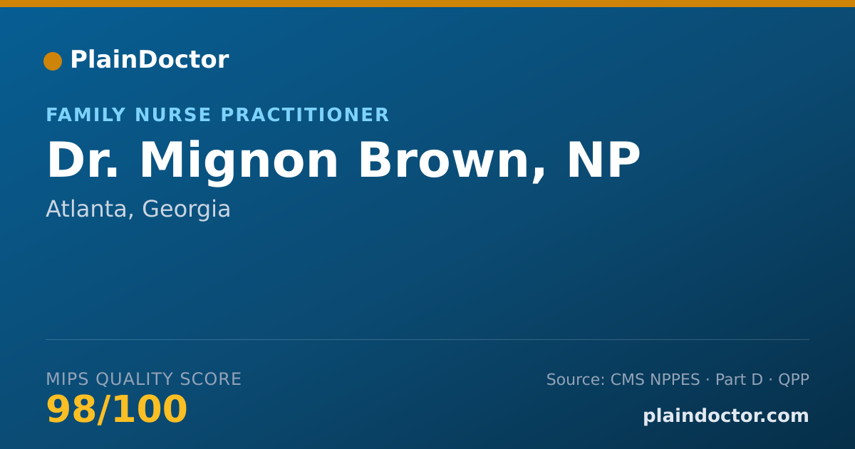 Shareable card for Mignon Brown, NP - Family Nurse Practitioner, Atlanta, GA