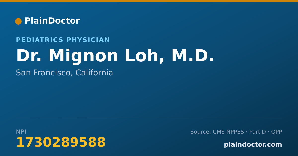 Shareable card for Mignon Loh, M.D. - Pediatrics Physician, San Francisco, CA