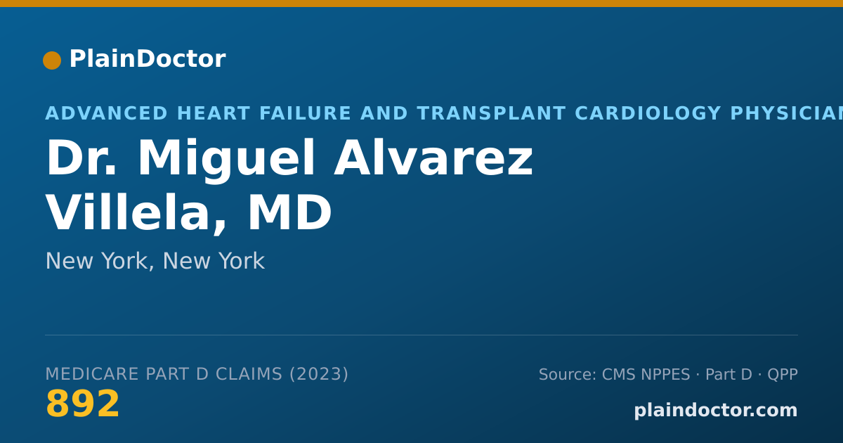 Shareable card for Miguel Alvarez Villela, MD - Advanced Heart Failure and Transplant Cardiology Physician, New York, NY
