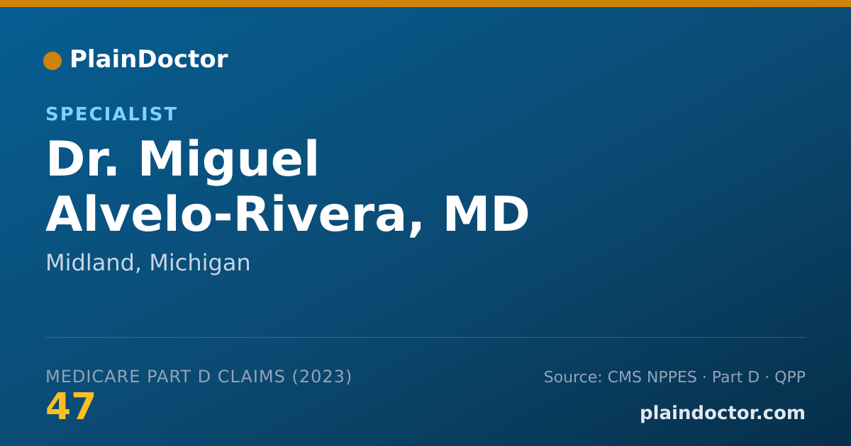 Shareable card for Miguel Alvelo-Rivera, MD - Specialist, Midland, MI