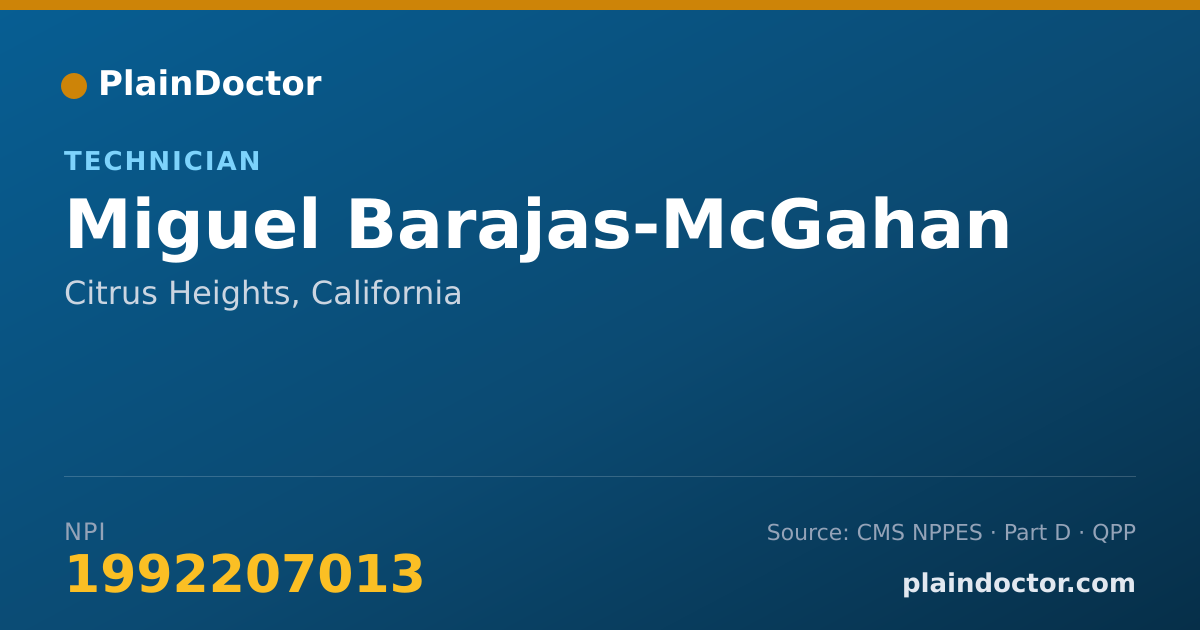 Shareable card for Miguel Barajas-McGahan - Technician, Citrus Heights, CA