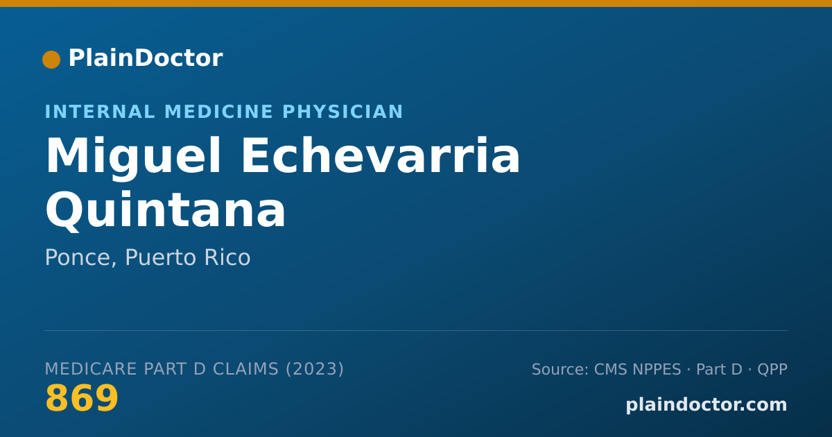 Shareable card for Miguel Echevarria Quintana - Internal Medicine Physician, Ponce, PR