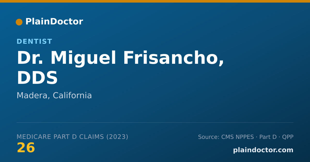 Shareable card for Miguel Frisancho, DDS - Dentist, Madera, CA
