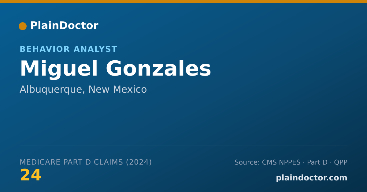 Shareable card for Miguel Gonzales - Behavior Analyst, Albuquerque, NM