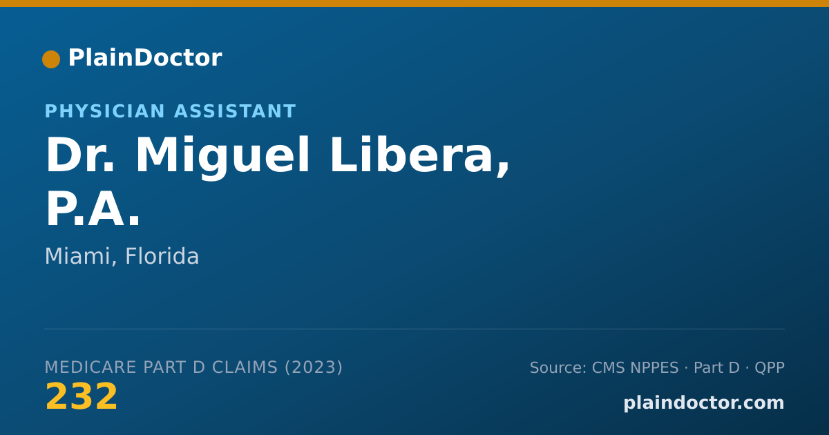 Shareable card for Miguel Libera, P.A. - Physician Assistant, Miami, FL