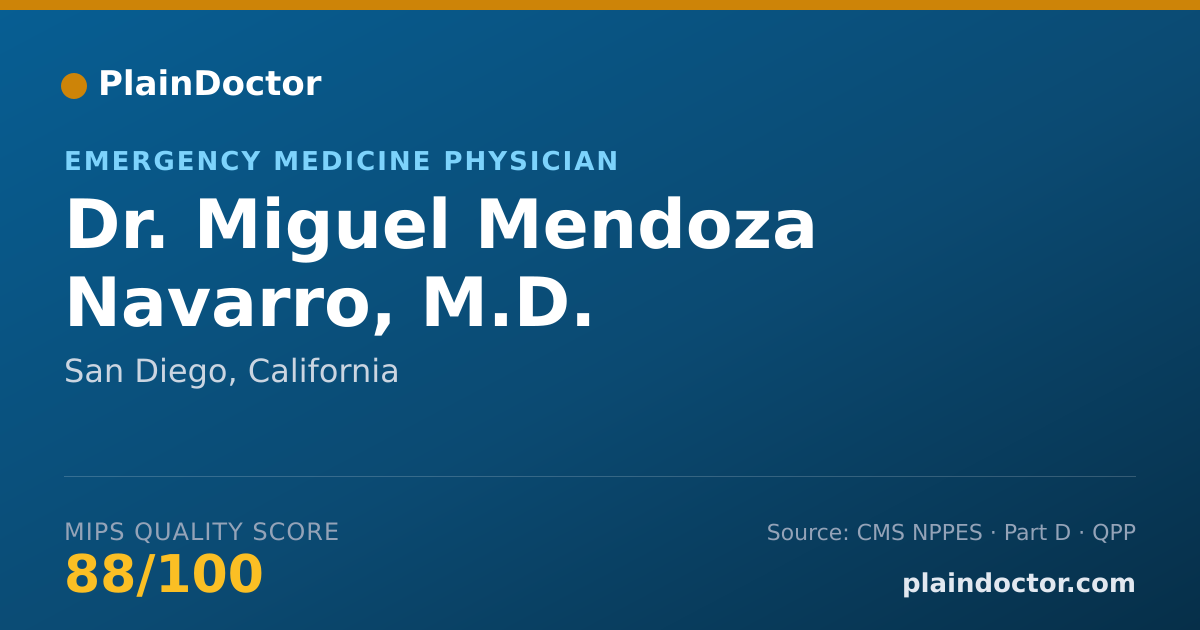 Shareable card for Miguel Mendoza Navarro, M.D. - Emergency Medicine Physician, San Diego, CA