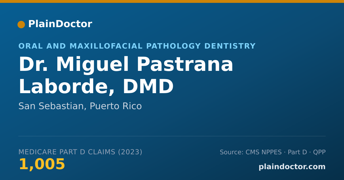 Shareable card for Miguel Pastrana Laborde, DMD - Oral and Maxillofacial Pathology Dentistry, San Sebastian, PR