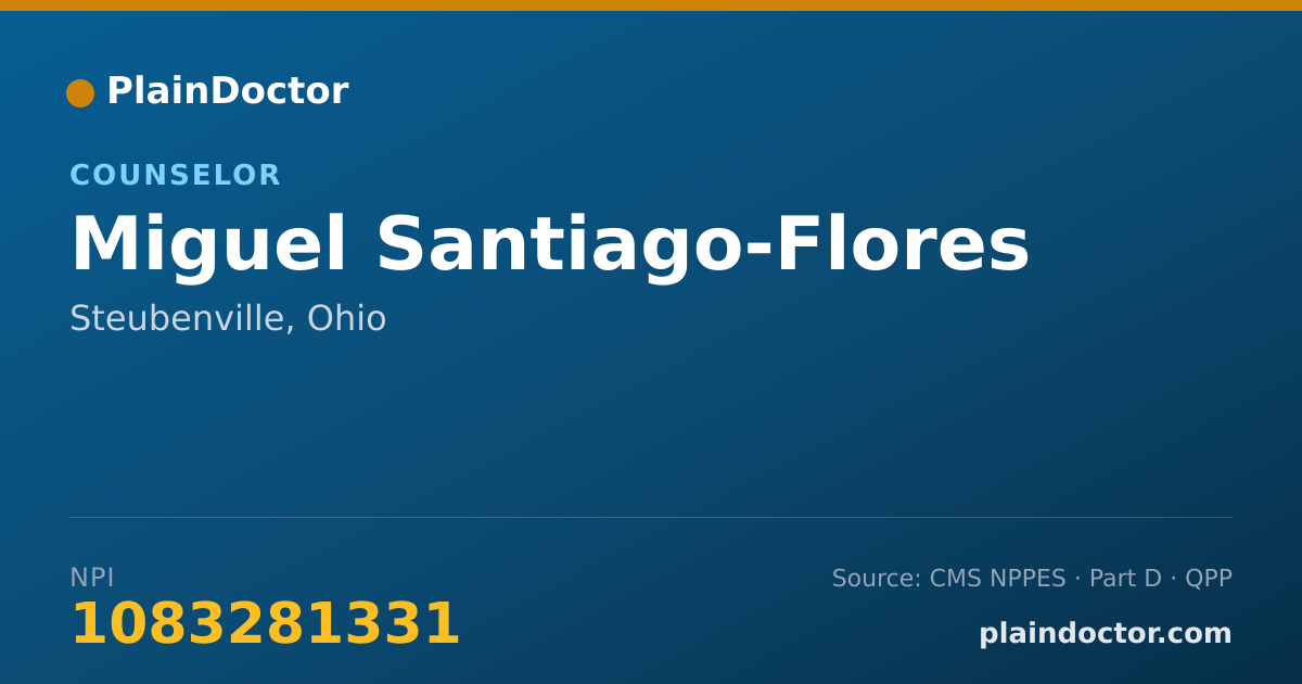 Shareable card for Miguel Santiago-Flores - Counselor, Steubenville, OH