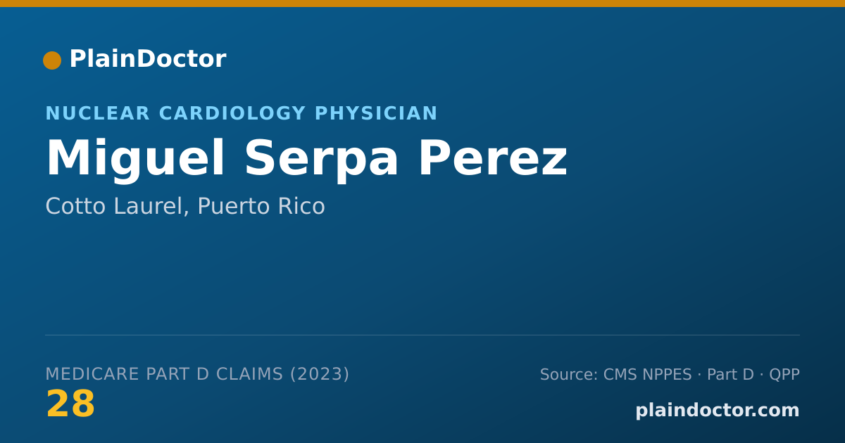Shareable card for Miguel Serpa Perez - Nuclear Cardiology Physician, Cotto Laurel, PR