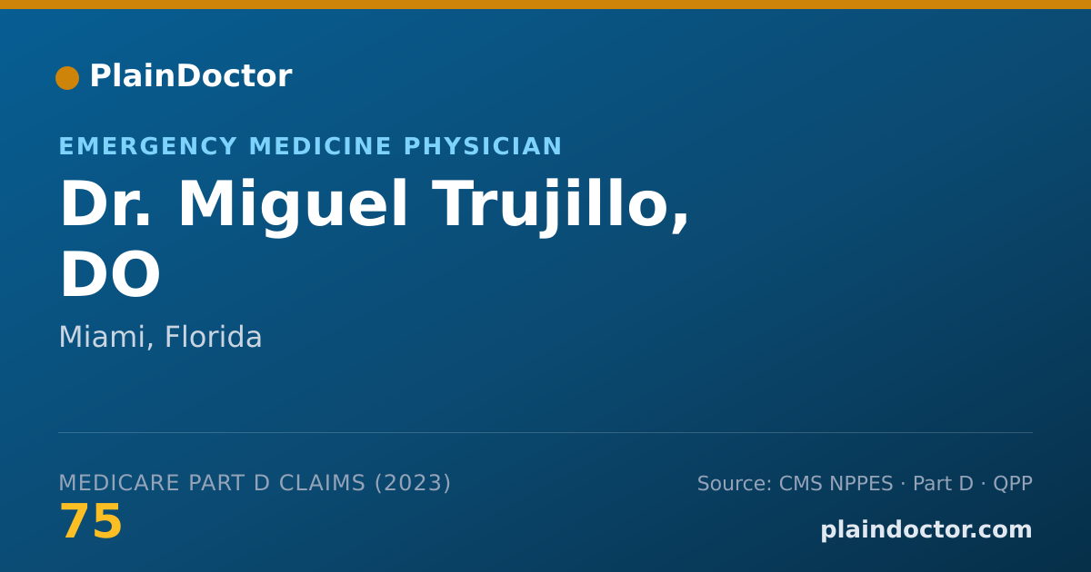 Shareable card for Miguel Trujillo, DO - Emergency Medicine Physician, Miami, FL