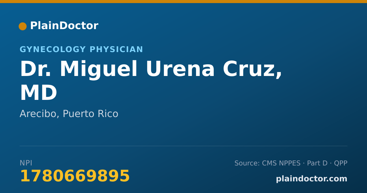 Shareable card for Miguel Urena Cruz, MD - Gynecology Physician, Arecibo, PR