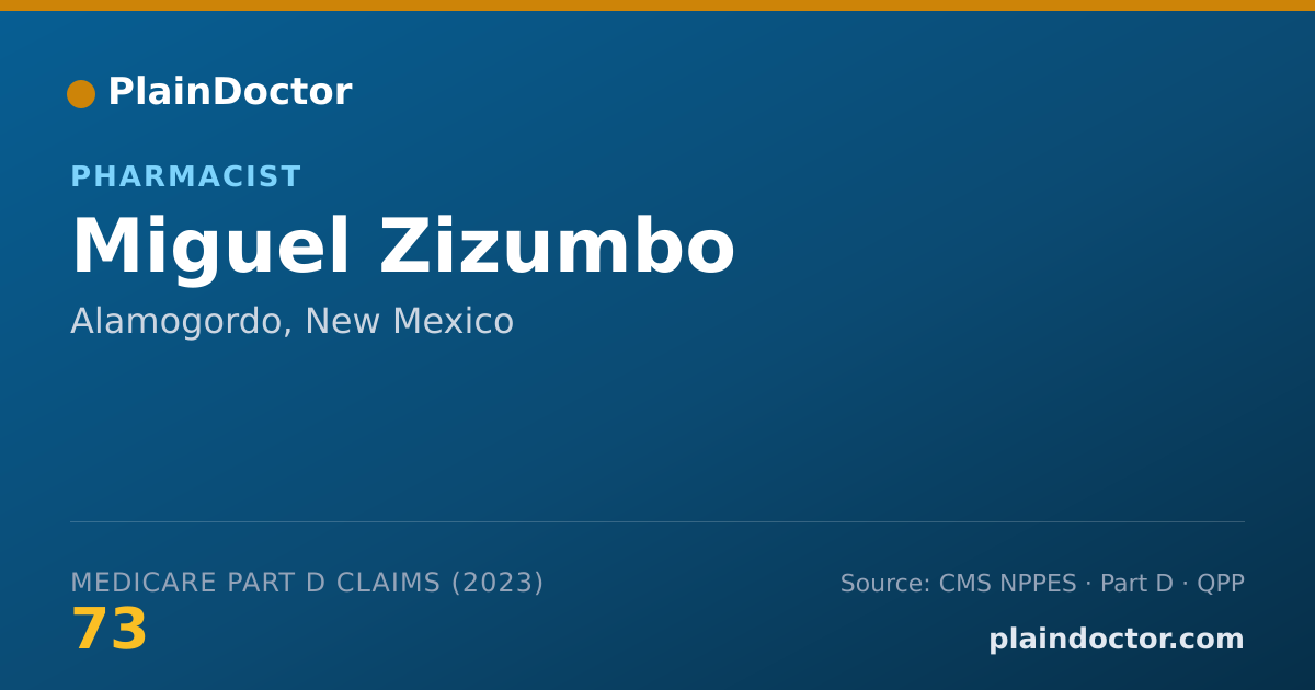Shareable card for Miguel Zizumbo - Pharmacist, Alamogordo, NM