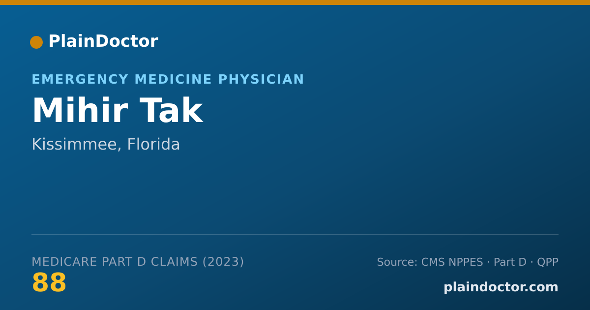 Shareable card for Mihir Tak - Emergency Medicine Physician, Kissimmee, FL