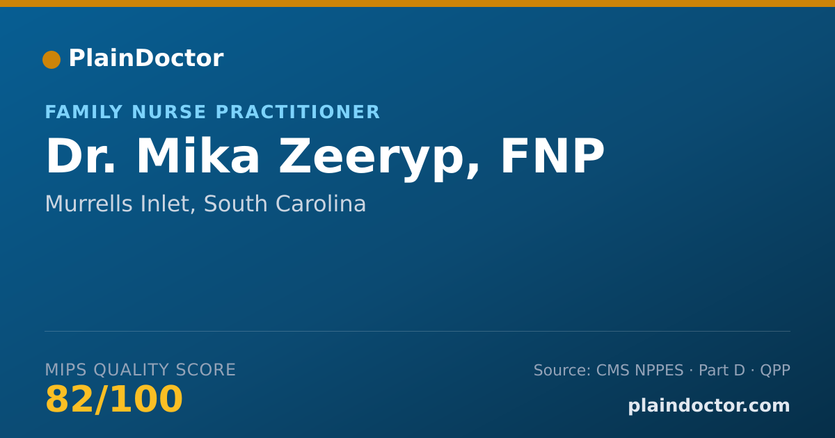 Shareable card for Mika Zeeryp, FNP - Family Nurse Practitioner, Murrells Inlet, SC