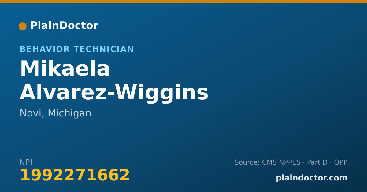 Shareable card for Mikaela Alvarez-Wiggins - Behavior Technician, Novi, MI