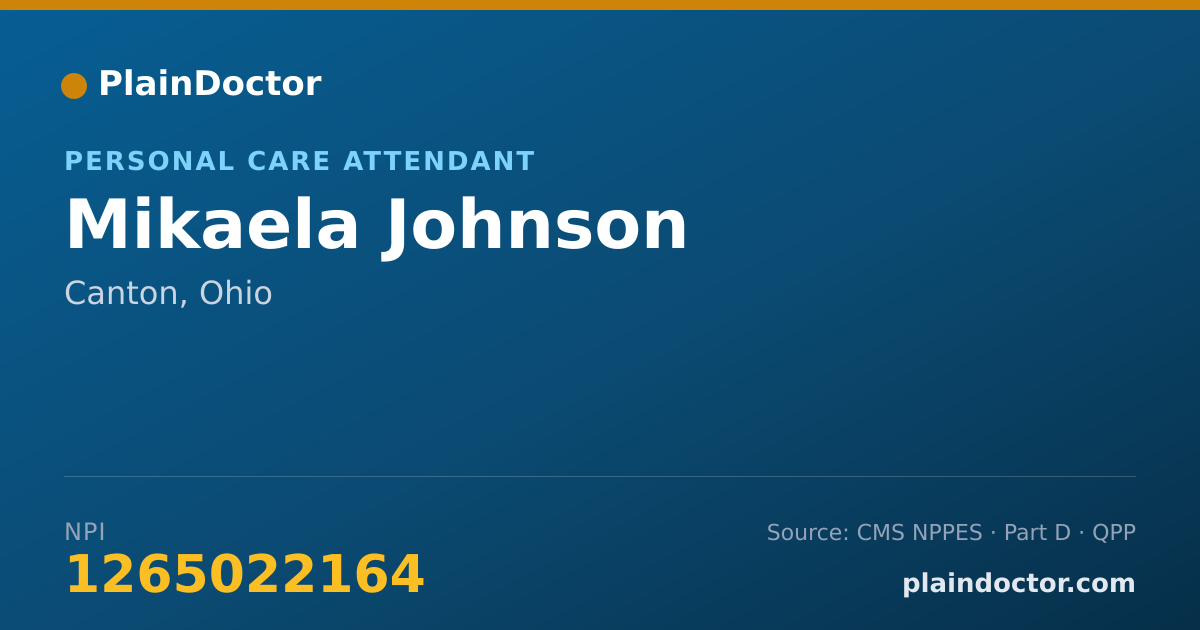 Shareable card for Mikaela Johnson - Personal Care Attendant, Canton, OH