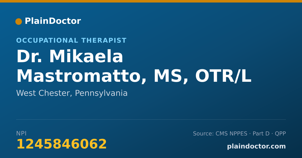 Shareable card for Mikaela Mastromatto, MS, OTR/L - Occupational Therapist, West Chester, PA