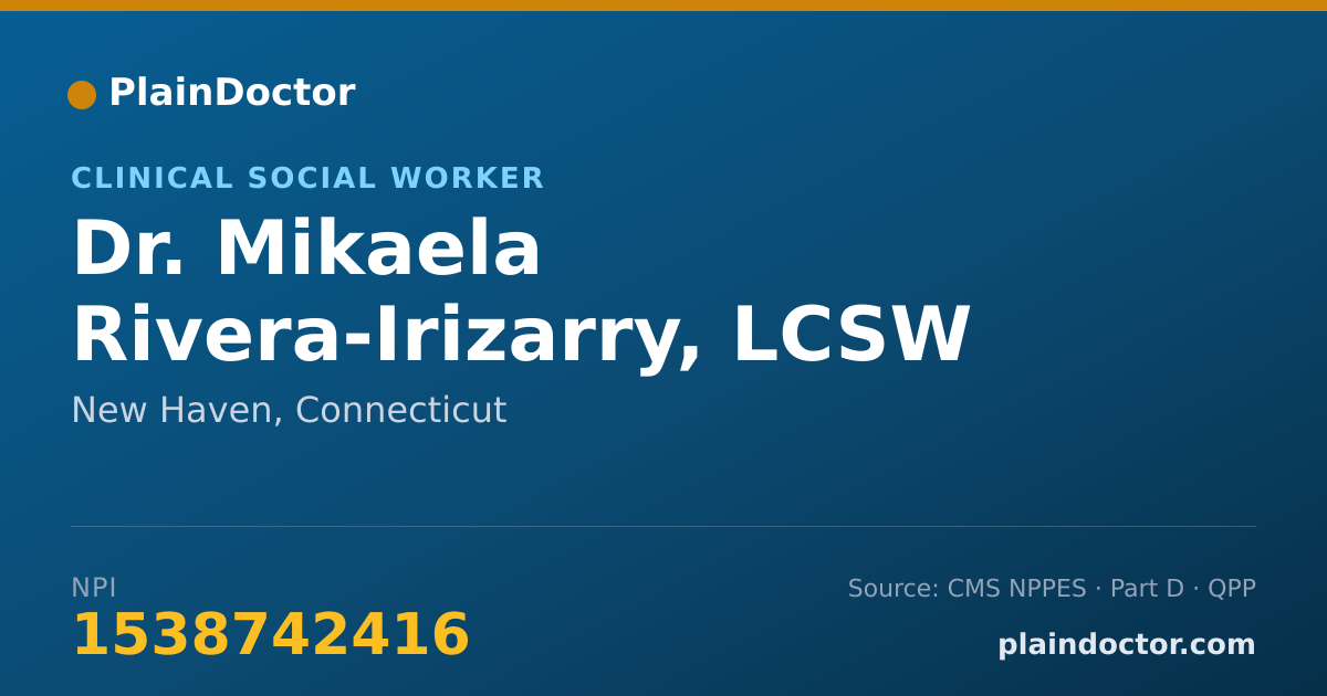 Shareable card for Mikaela Rivera-Irizarry, LCSW - Clinical Social Worker, New Haven, CT