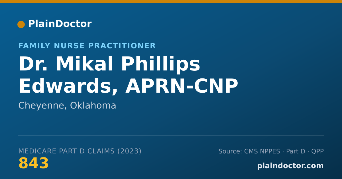 Shareable card for Mikal Phillips Edwards, APRN-CNP - Family Nurse Practitioner, Cheyenne, OK