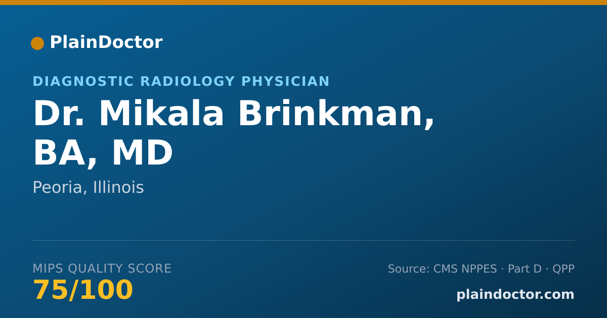 Shareable card for Mikala Brinkman, BA, MD - Diagnostic Radiology Physician, Peoria, IL