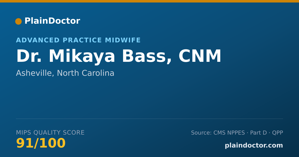 Shareable card for Mikaya Bass, CNM - Advanced Practice Midwife, Asheville, NC