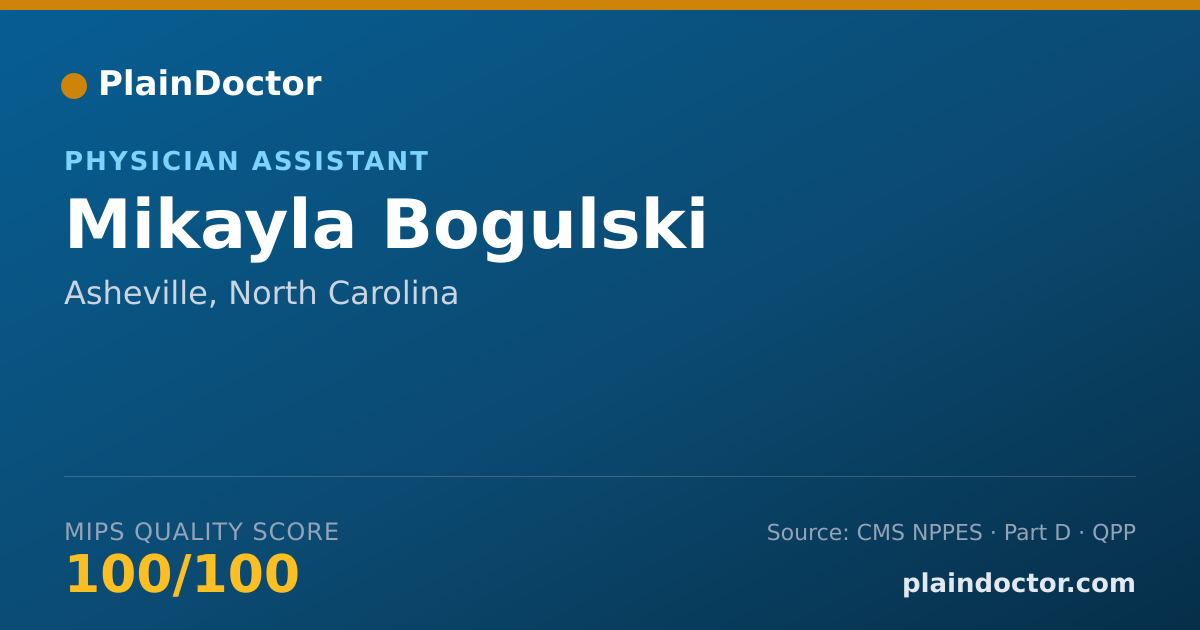 Shareable card for Mikayla Bogulski - Physician Assistant, Asheville, NC