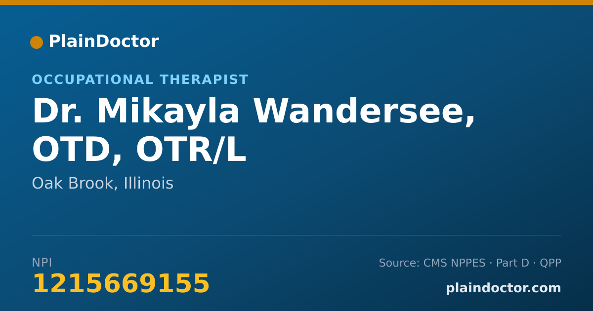 Shareable card for Mikayla Wandersee, OTD, OTR/L - Occupational Therapist, Oak Brook, IL