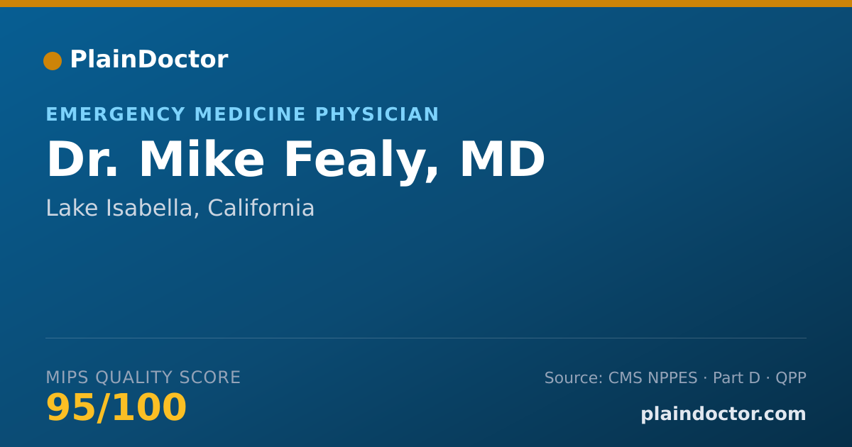 Shareable card for Mike Fealy, MD - Emergency Medicine Physician, Lake Isabella, CA