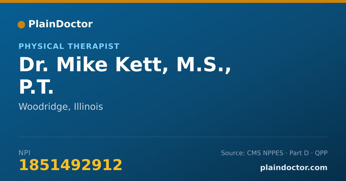 Shareable card for Mike Kett, M.S., P.T. - Physical Therapist, Woodridge, IL