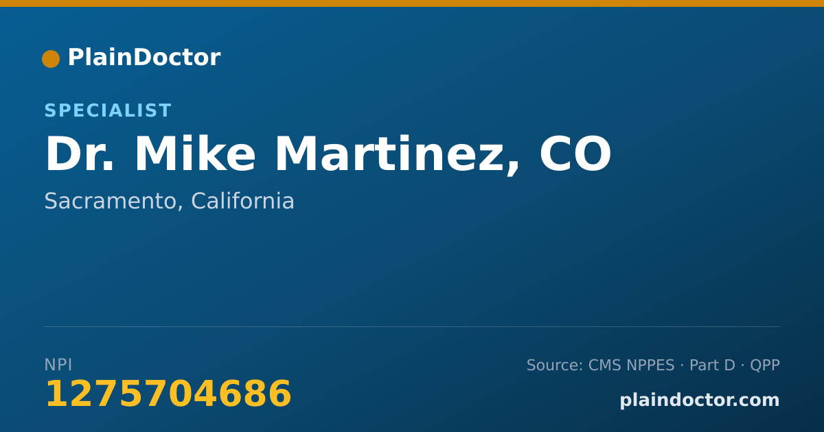 Shareable card for Mike Martinez, CO - Specialist, Sacramento, CA