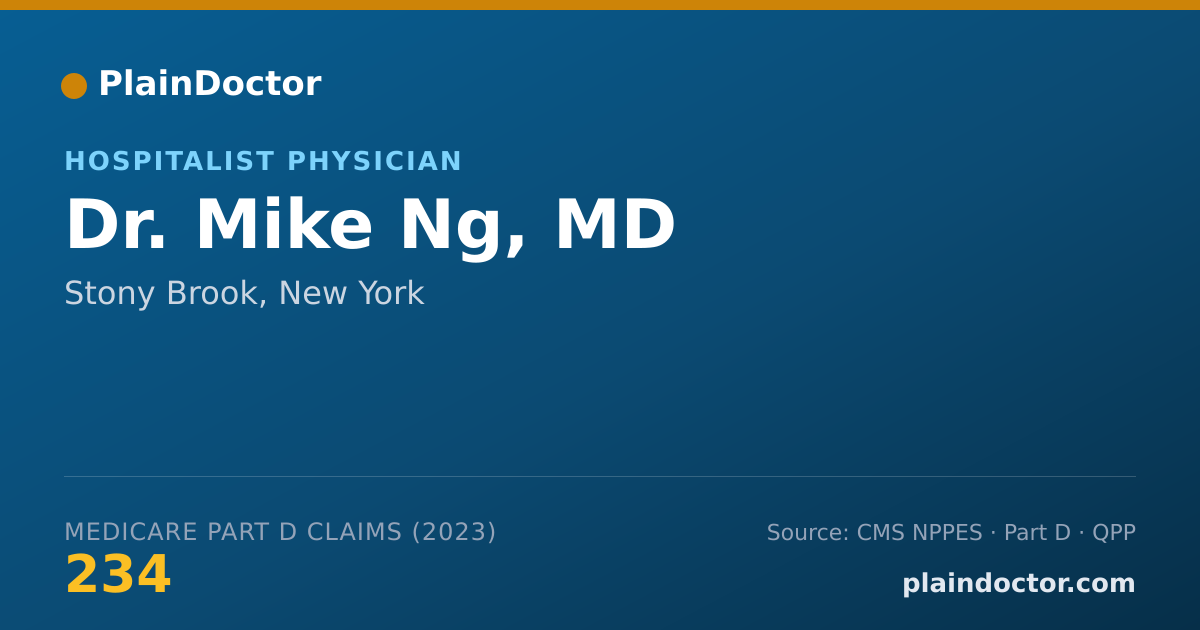 Shareable card for Mike Ng, MD - Hospitalist Physician, Stony Brook, NY