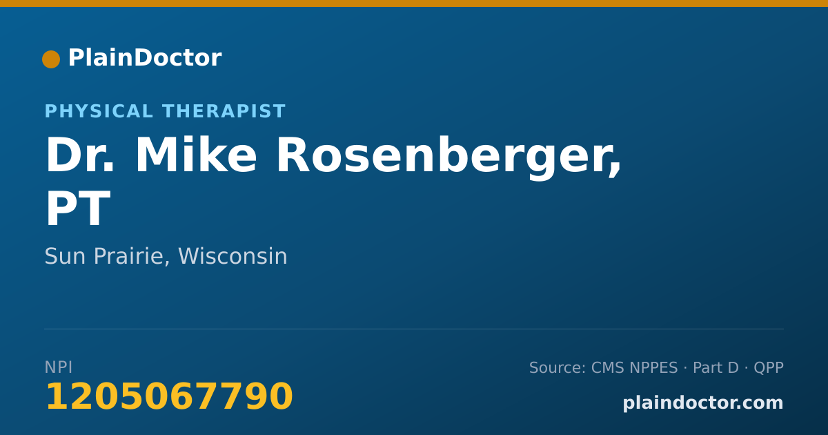 Shareable card for Mike Rosenberger, PT - Physical Therapist, Sun Prairie, WI