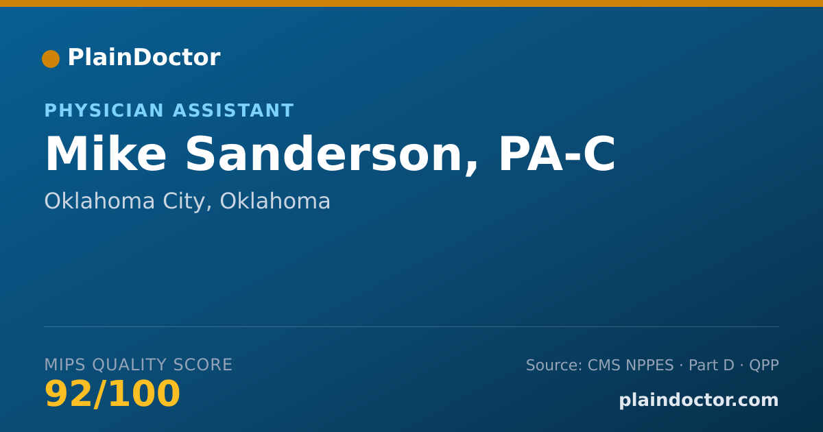 Shareable card for Mike Sanderson, PA-C - Physician Assistant, Oklahoma City, OK