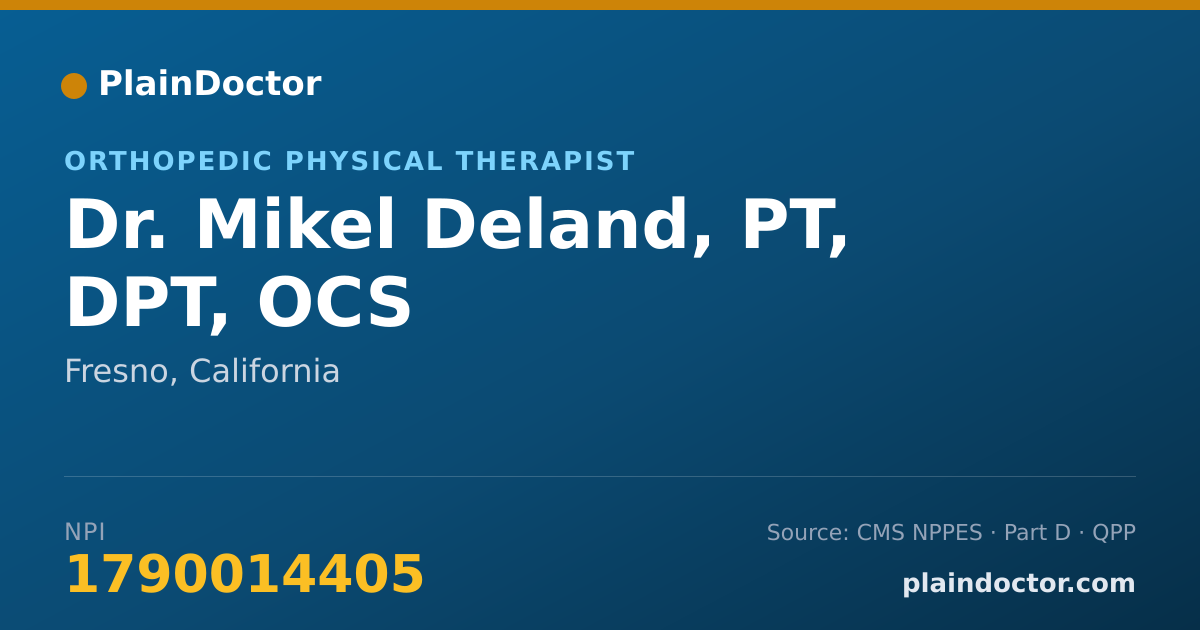Shareable card for Mikel Deland, PT, DPT, OCS - Orthopedic Physical Therapist, Fresno, CA