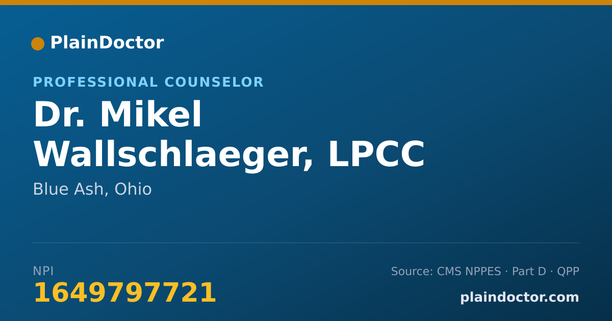 Shareable card for Mikel Wallschlaeger, LPCC - Professional Counselor, Blue Ash, OH