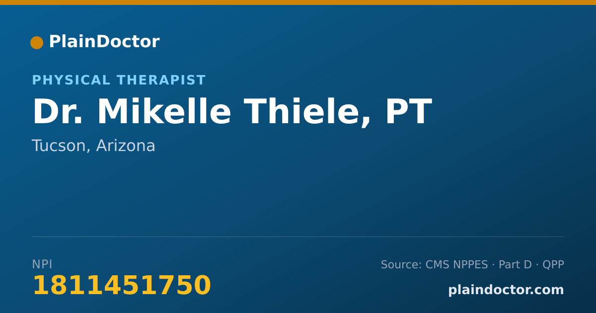Shareable card for Mikelle Thiele, PT - Physical Therapist, Tucson, AZ