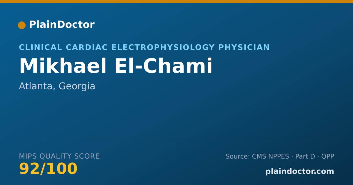 Shareable card for Mikhael El-Chami - Clinical Cardiac Electrophysiology Physician, Atlanta, GA